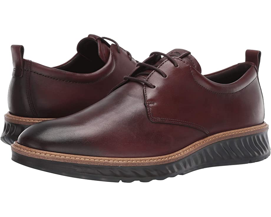 Оксфорды ST1 Hybrid Plain Toe Tie ECCO, коньяк - фото