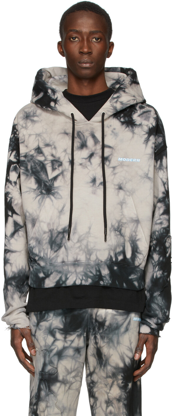 

Худи бежевого цвета с принтом тай-дай Off-White