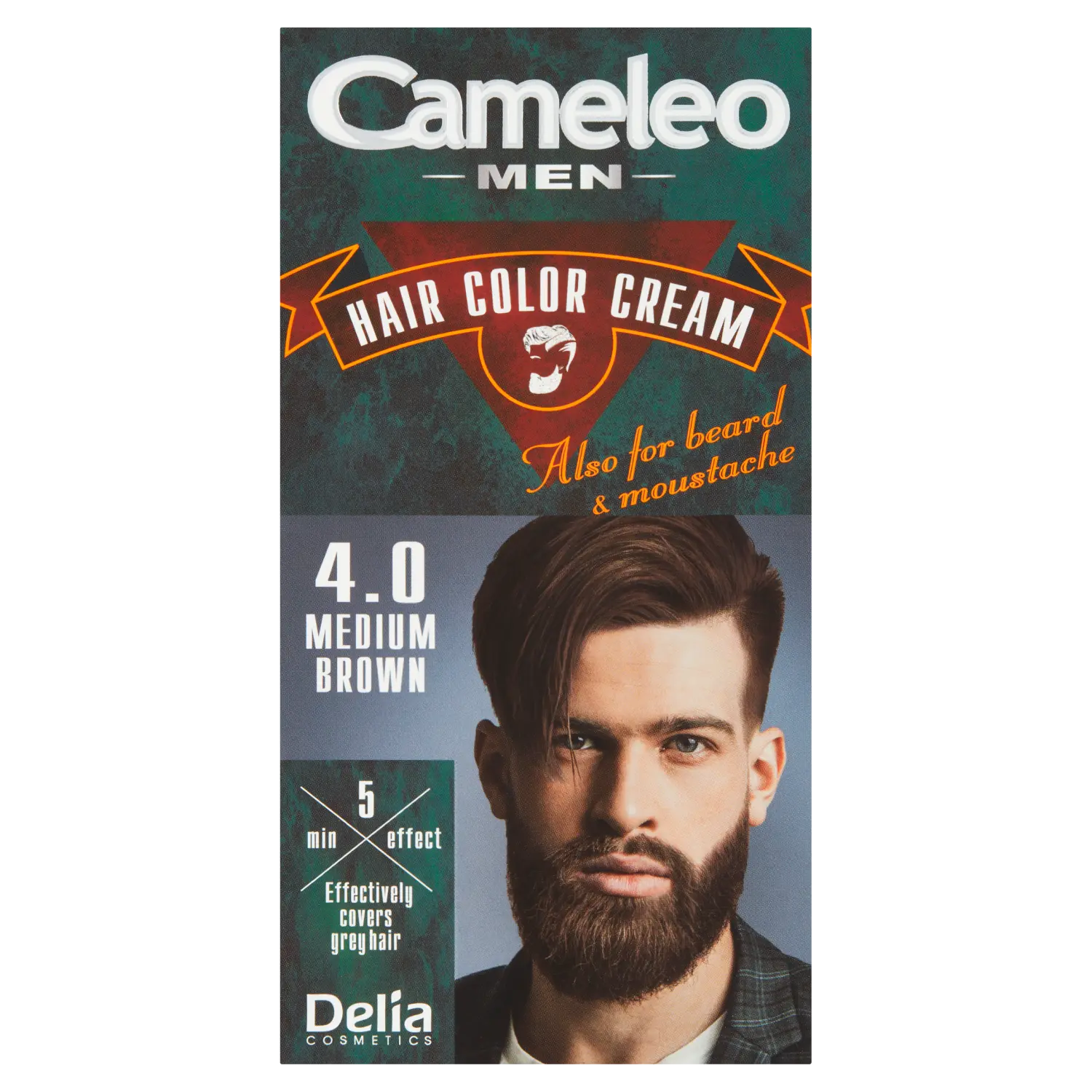 

Delia Cameleo Men крем-краска для волос, бороды и усов 4.0 средний коричневый, 1 упаковка
