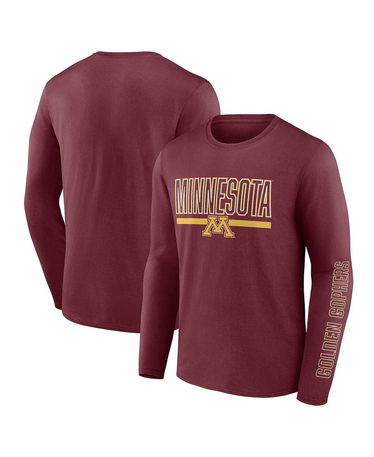 

Мужская фирменная футболка maroon minnesota golden gophers modern two-hit с длинным рукавом Fanatics