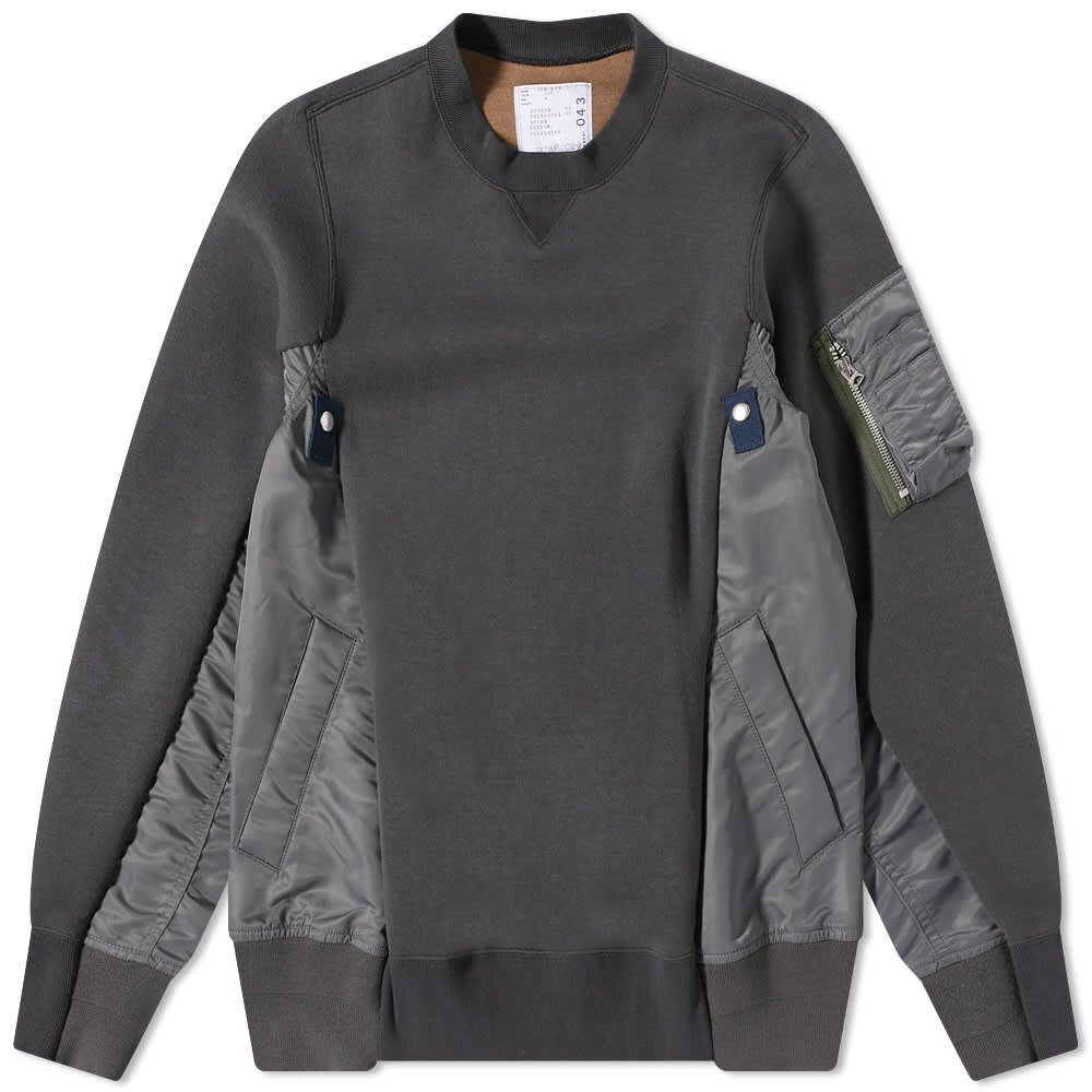 

Толстовка Sacai Classic MA-1 Crew Sweat, Серый