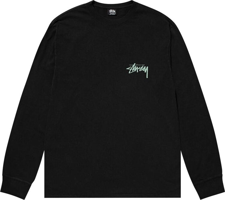 

Лонгслив Stussy Basic Pigment Dyed Long-Sleeve Tee 'Black', черный