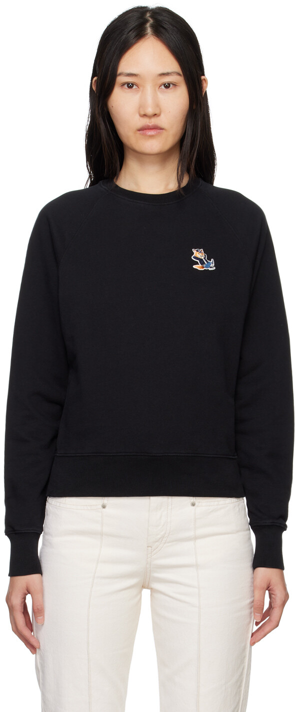 

Черный свитшот с лисой Maison Kitsuné