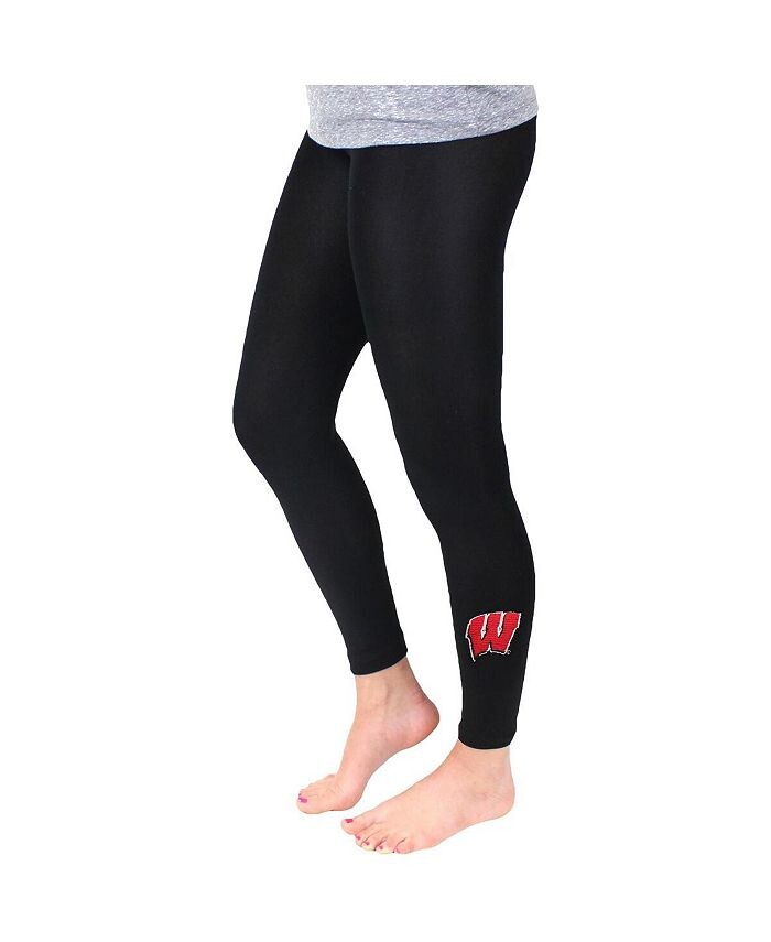 

Черные женские флисовые леггинсы Wisconsin Badgers ZooZatz, черный