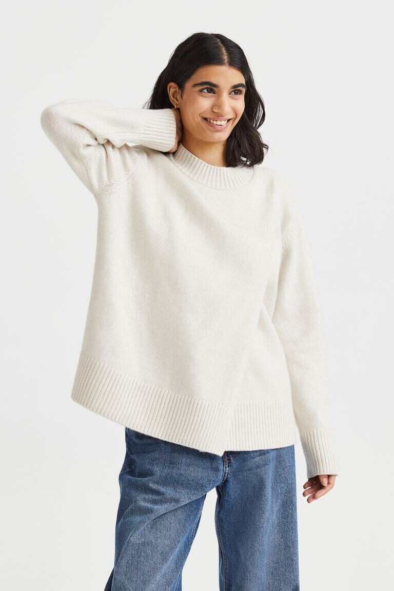 

Свитер MAMA до и после H&M, натуральный белый