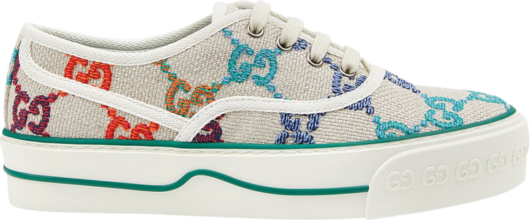 Кроссовки Gucci Tennis 1977 Low GG Embroidered Logo - Multi, разноцветный - фото