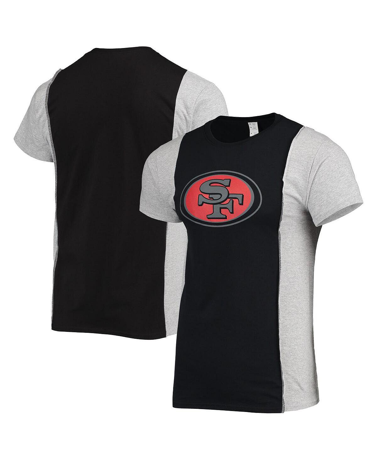 Мужская футболка с разрезом san francisco 49ers черного и серого цвета с меланжевым покрытием Refried Apparel, мульти san francisco