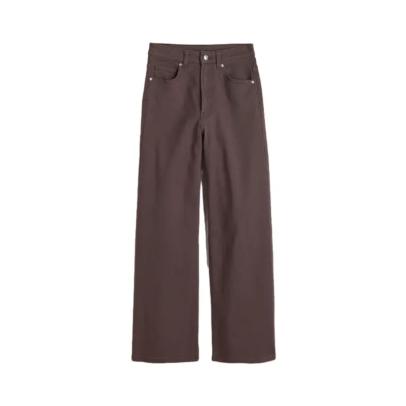 

Брюки H&M Wide-Leg Twill, темно-коричневый