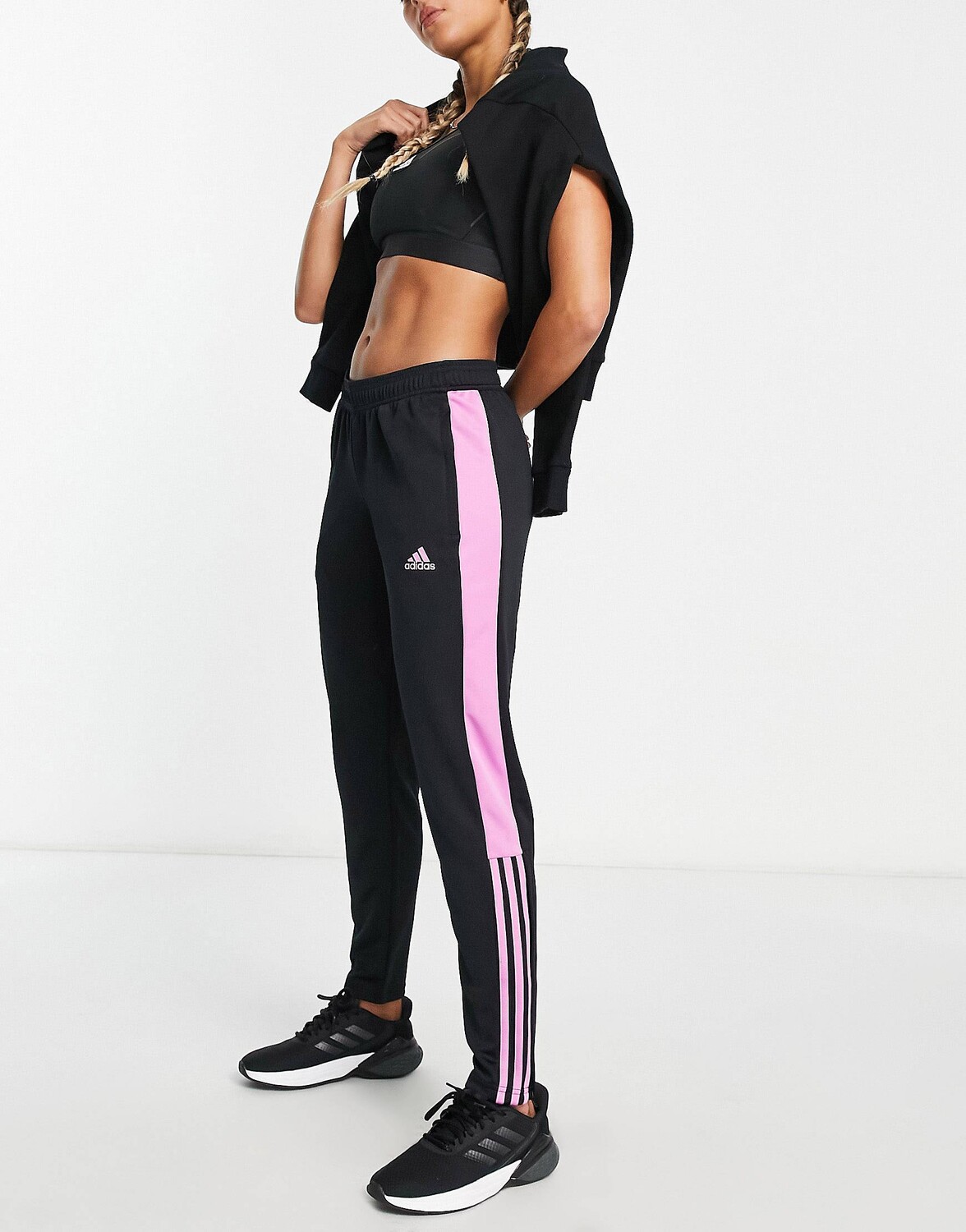 

Черно-розовые джоггеры adidas Football Tiro, Черный