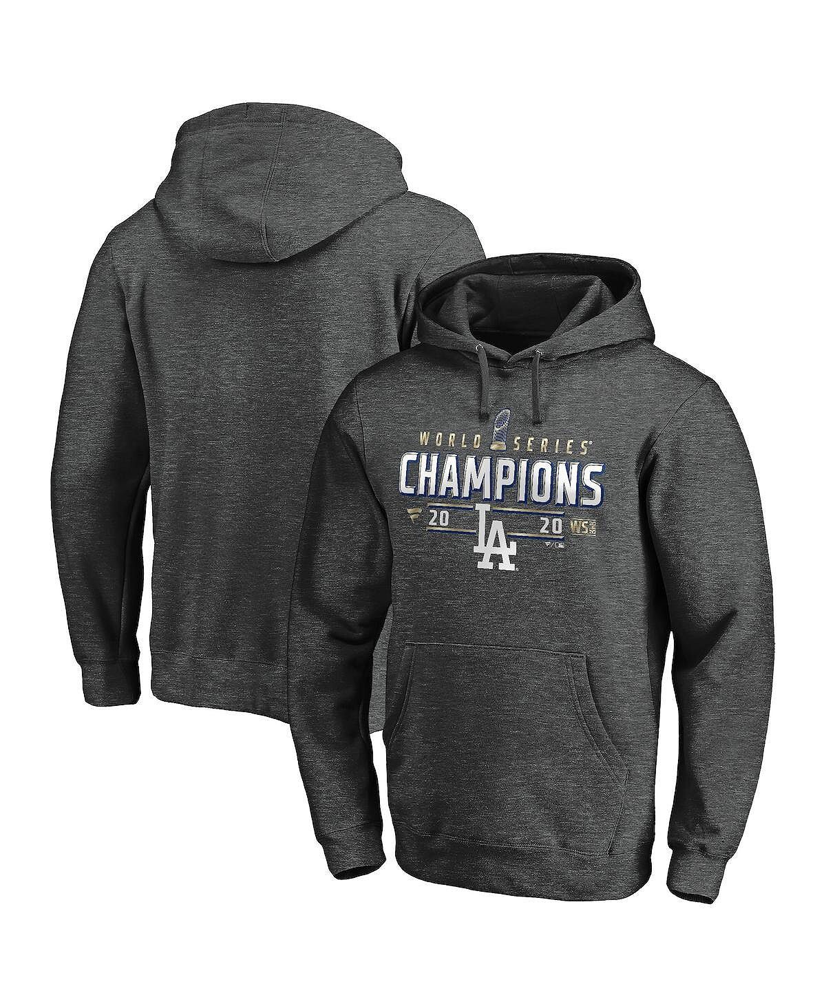 

Мужская темно-серая толстовка с капюшоном los angeles dodgers 2020 world series champions locker room big and tall pullover Fanatics, мульти