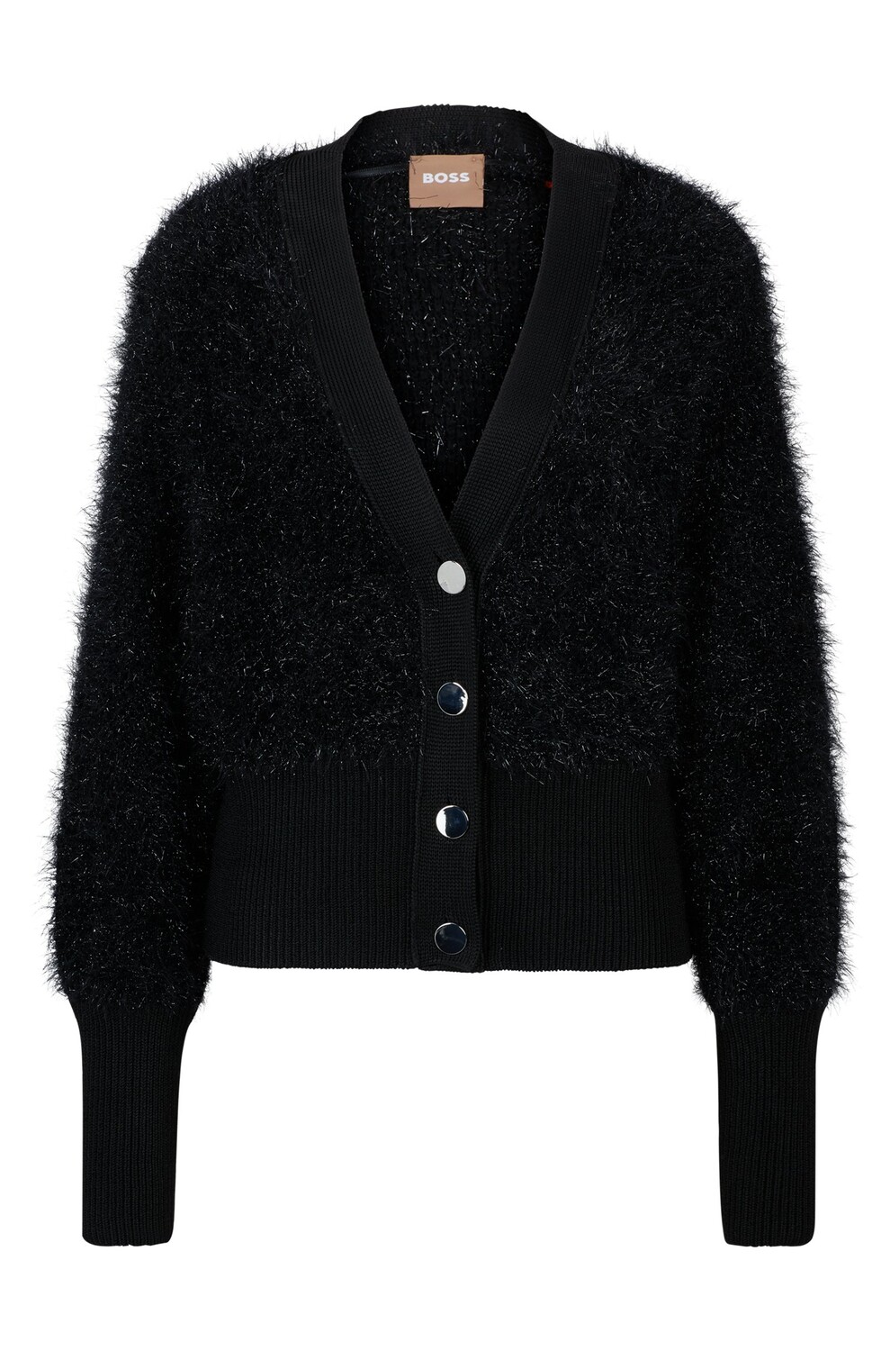 

Кардиган Boss V-neck With Sparkly Buttons, черный