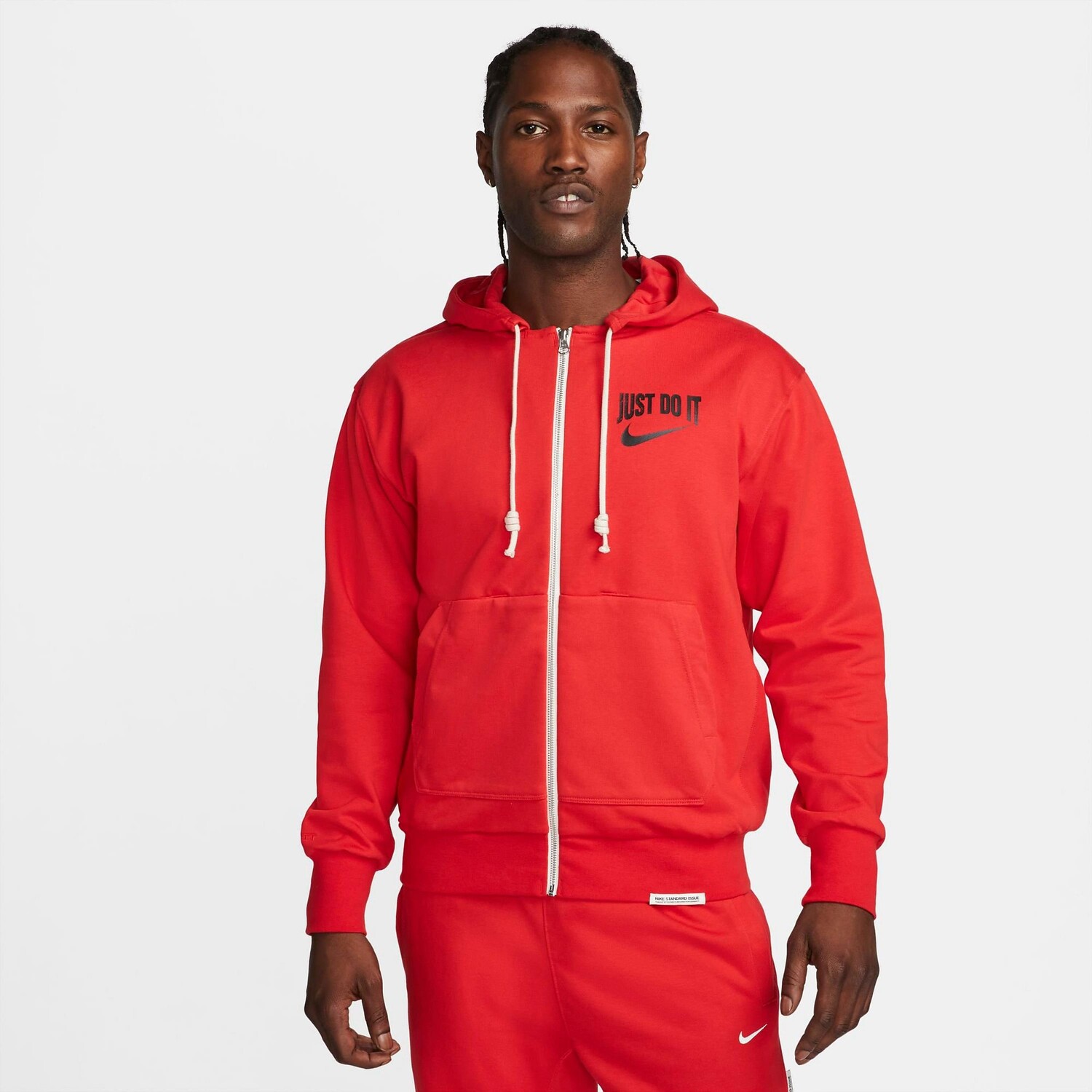 

Мужская баскетбольная худи Nike Dri-FIT Standard Issue Showtime с молнией во всю длину, красный