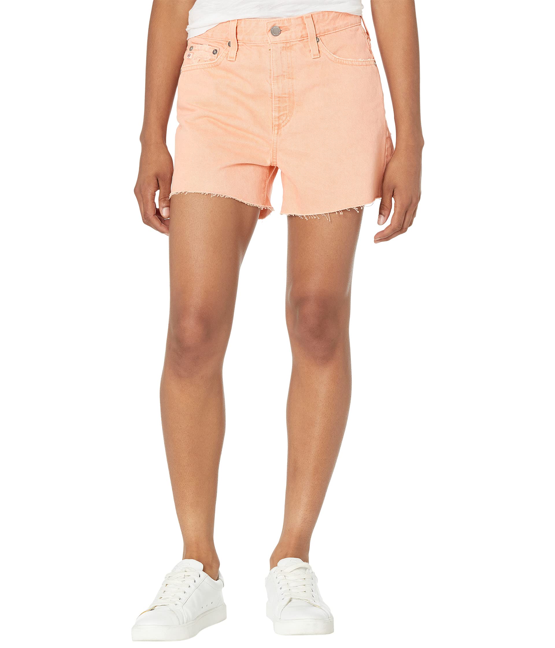 цена Шорты AG Adriano Goldschmied, Alexxis Vintage High-Rise Shorts in Element Euphoric Coral