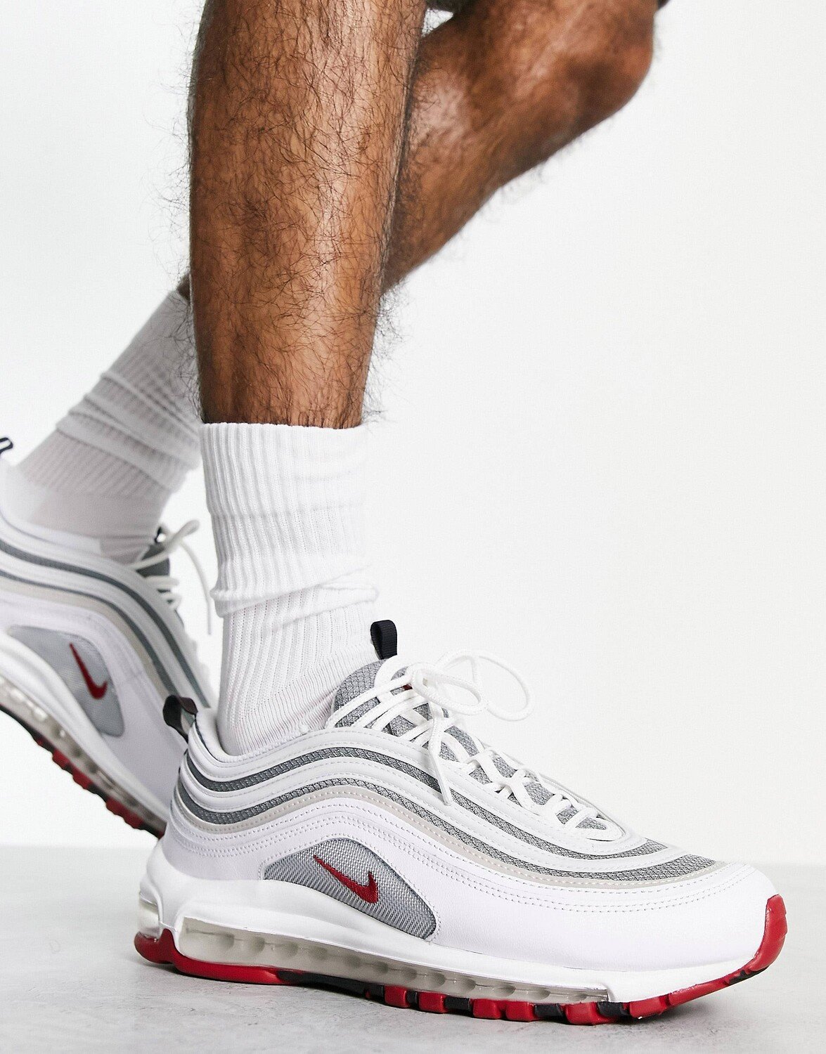 

Кроссовки Nike Air Max 97 серо-красного цвета