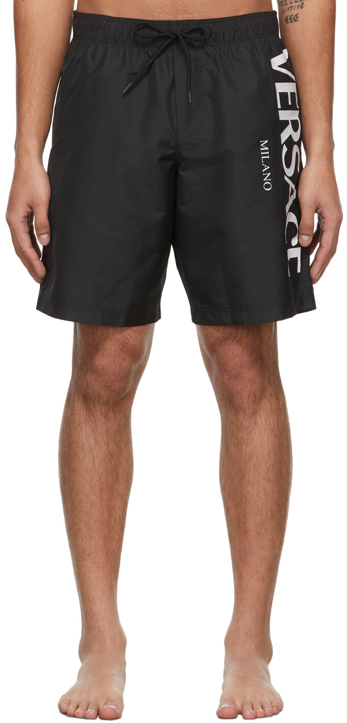 

Черные длинные шорты для плавания с логотипом Versace Underwear