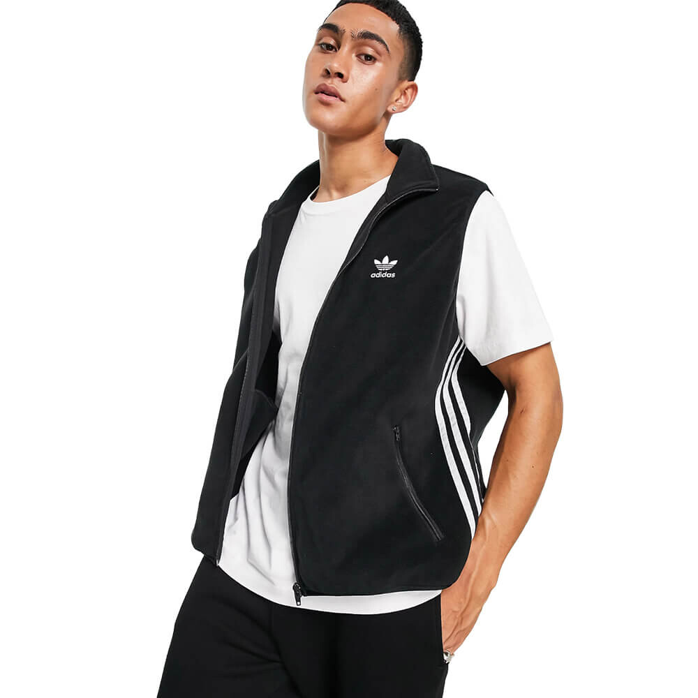 

Жилет Adidas Originals Adicolor 3 stripe fleece, черный