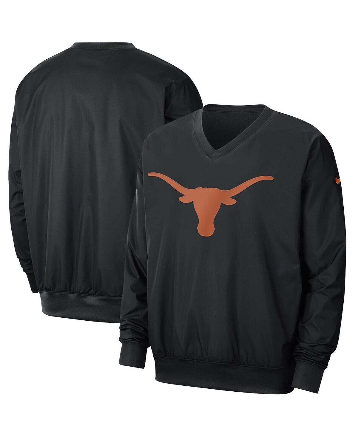 

Мужская черная куртка-ветровка texas longhorns stadium pullover Nike, черный