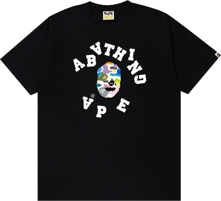 

Футболка BAPE Multi Camo Broken College Tee 'Black', черный