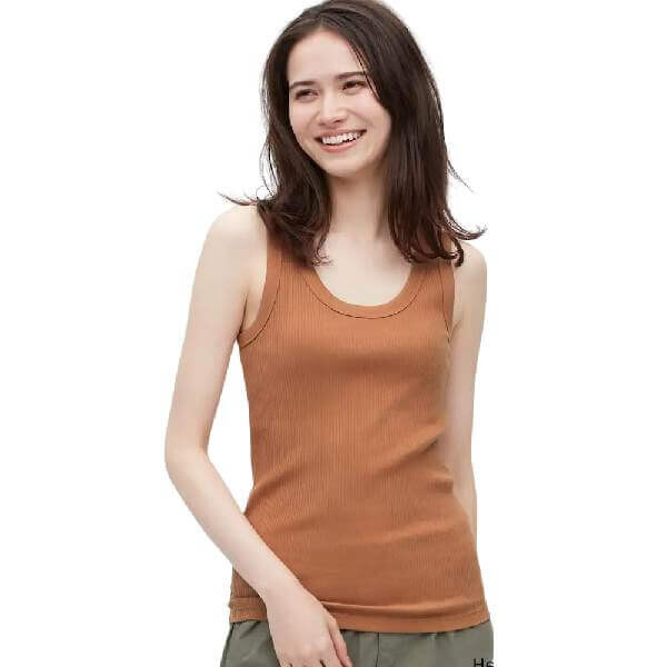 

Топ Uniqlo Ribbed Vest, коричневый