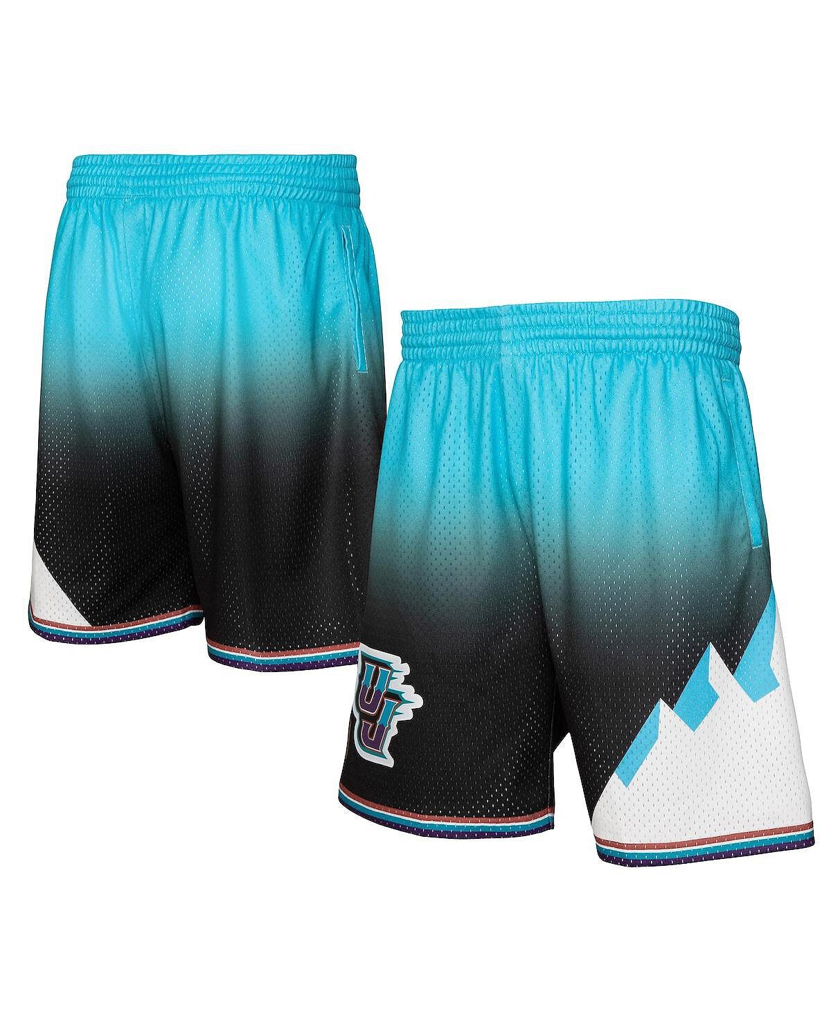 

Мужские черно-голубые шорты utah jazz 1996/97 hardwood classics fadeaway reload 3.0 swingman Mitchell & Ness, мульти