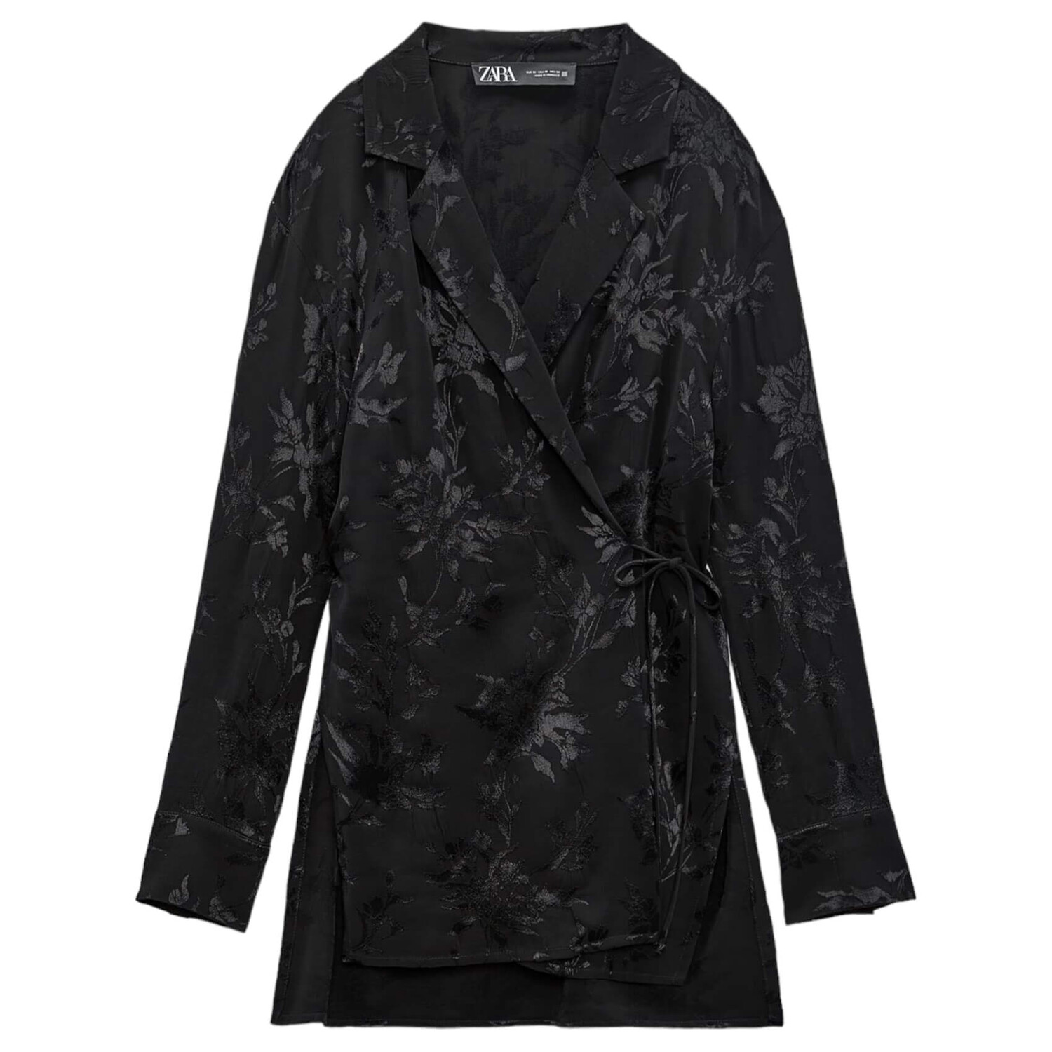 

Блейзер Zara Flowing Jacquard, черный