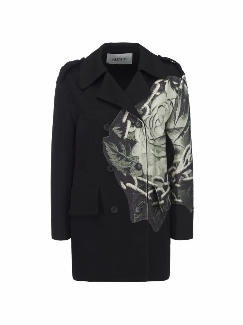 

Двубортное пальто Valentino, Черный
