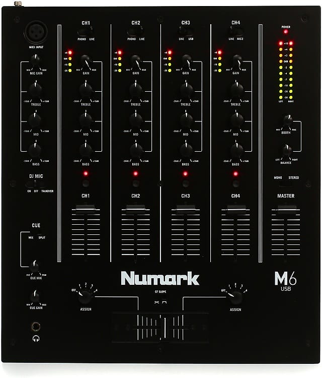 цена Numark M6 USB 4-канальный диджейский микшер M6USBBLACKXUS