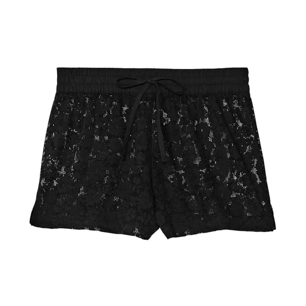 

Шорты Victoria's Secret Swim Crochet Lace Tie-waist, черный