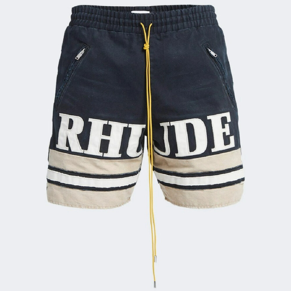 

Шорты Rhude Embroidered Logo, темно-синий/бежевый/желтый