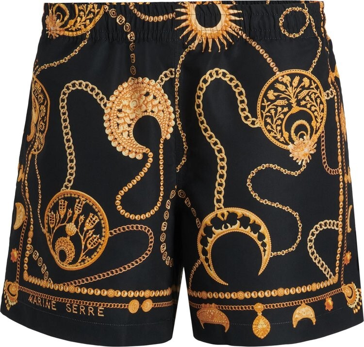 

Шорты для плавания Marine Serre Ornament Jewelry Swimshort 'Placed Ornament Jewelry', черный