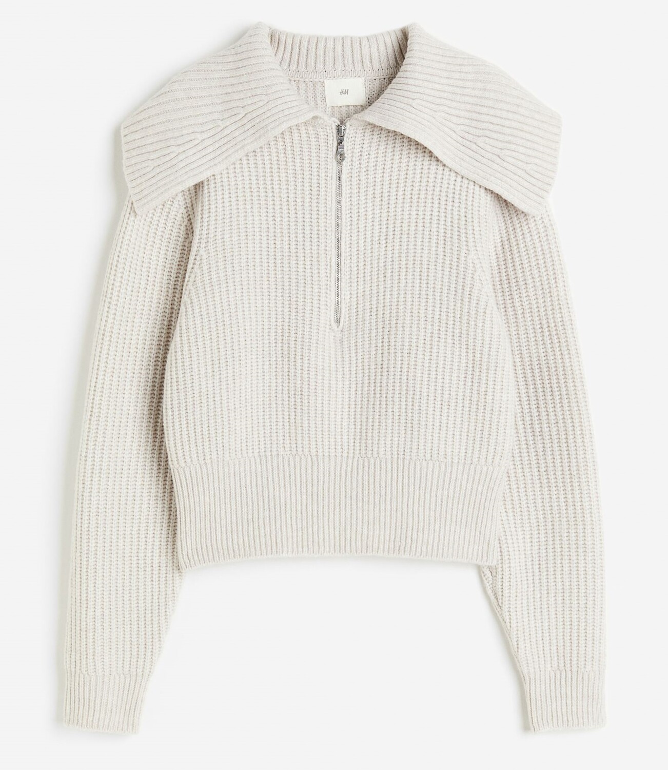 

Джемпер H&M Half-zip with Collar, светло-серый