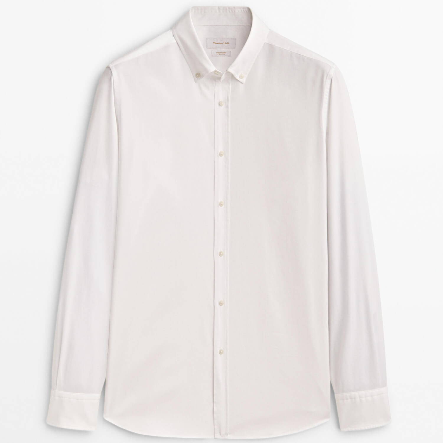 Рубашка Massimo Dutti Regular Fit Textured Cotton, белый рубашка massimo dutti regular fit striped poplin cotton белый