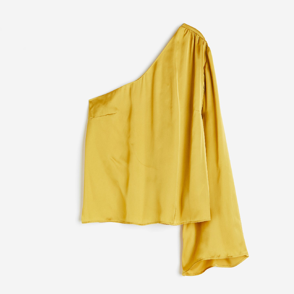 Блузка H&M One-shoulder, желтый