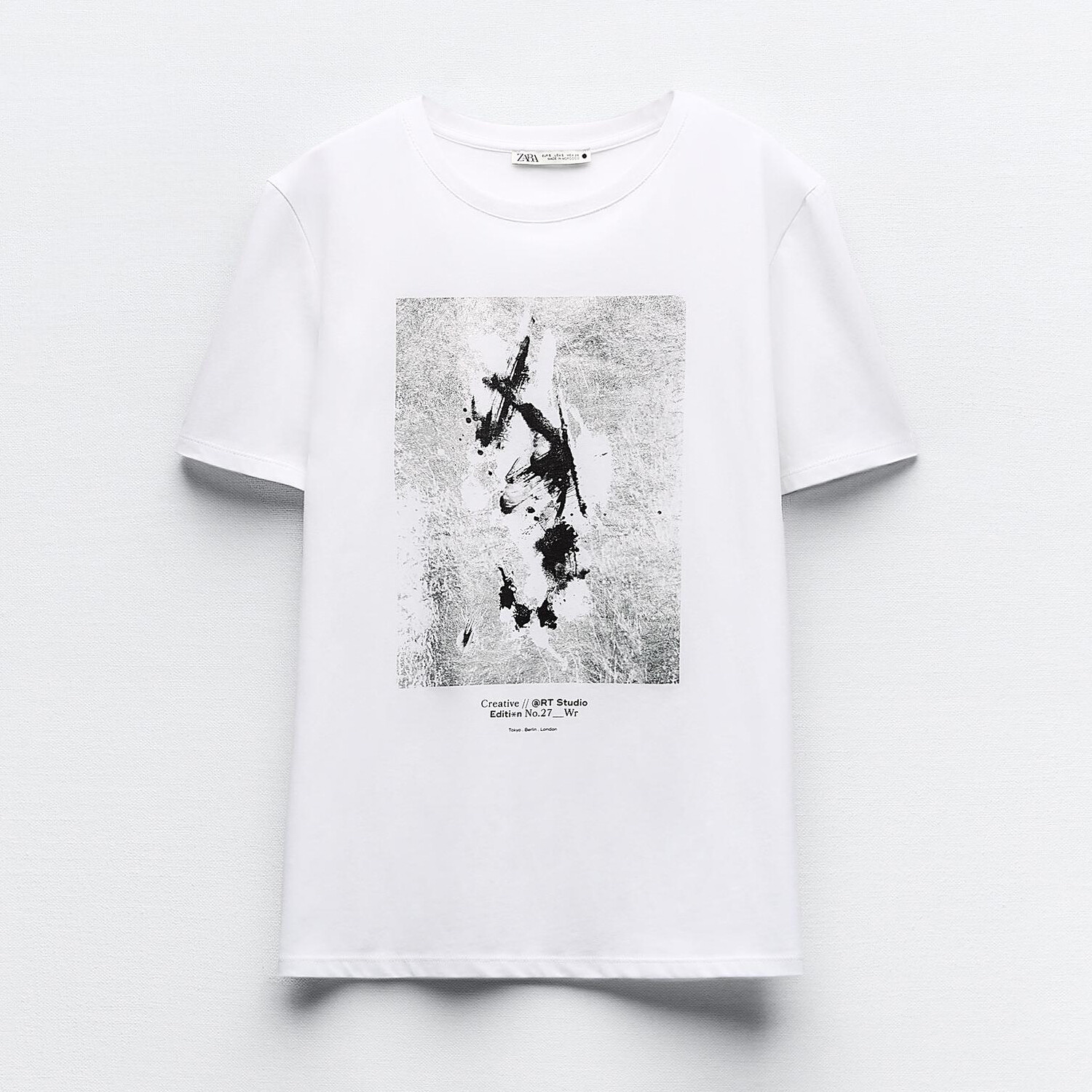 

Футболка Zara Metallic, серебристый
