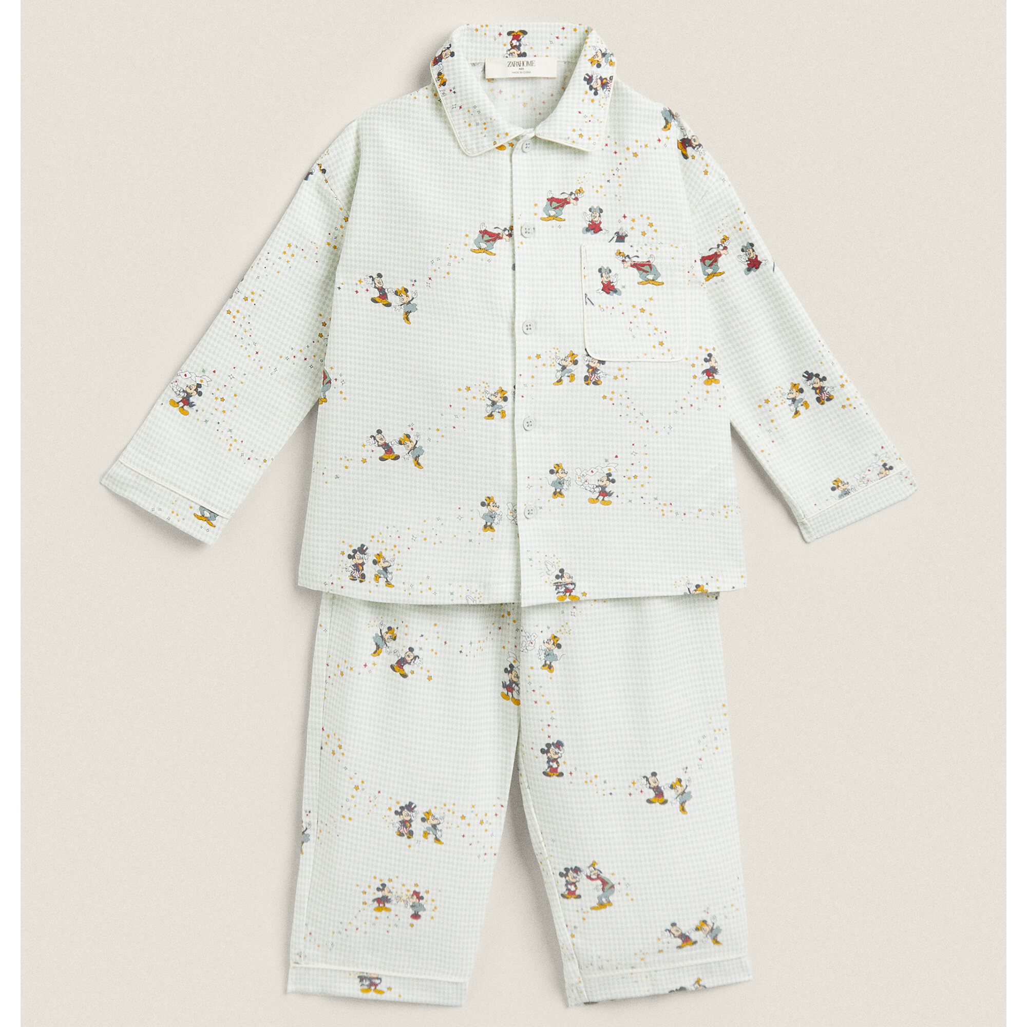 Детская пижама Zara Home Disney Mickey Mouse Flannel, белый/серый детский комбинезон zara home disney mickey mouse flannel белый серый