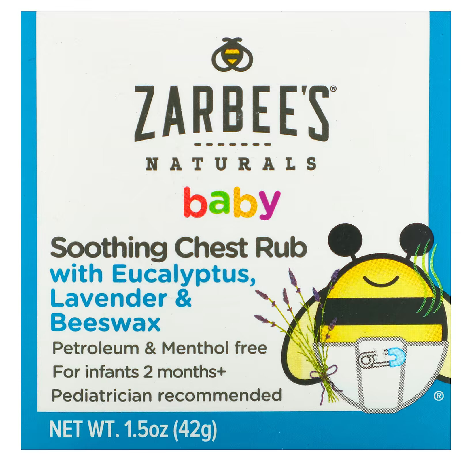 Zarbee's, Детская успокаивающая мазь для растирания грудной клетки с эвкалиптом, 42 г