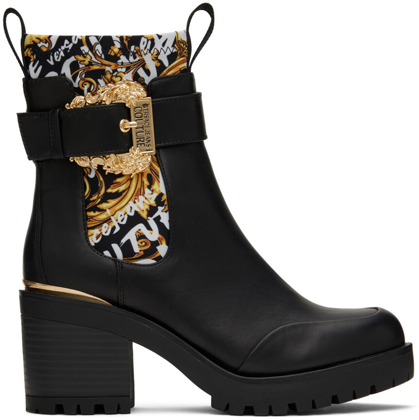 

Черные кожаные ботильоны Versace Jeans Couture