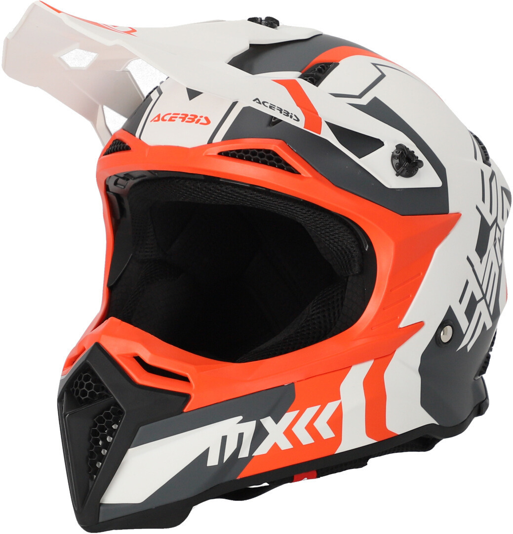 Шлем Acerbis Profile 5 для мотокросса, белый/оранжевый