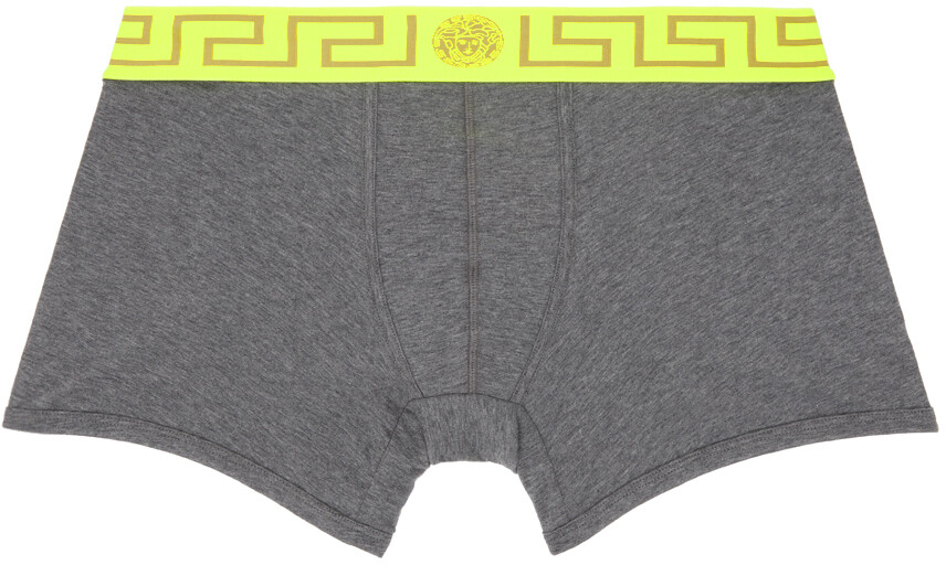 

Серые трусы-боксеры с каймой Greca Versace Underwear
