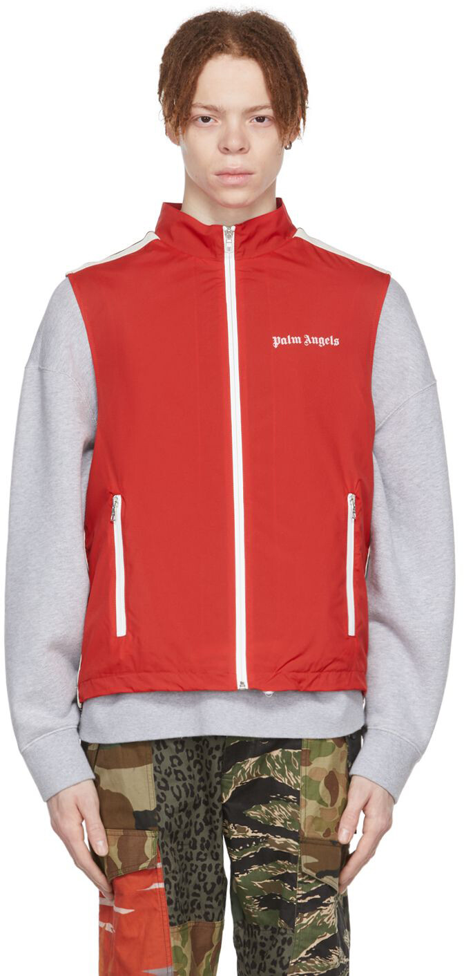 

Красный нейлоновый жилет Palm Angels