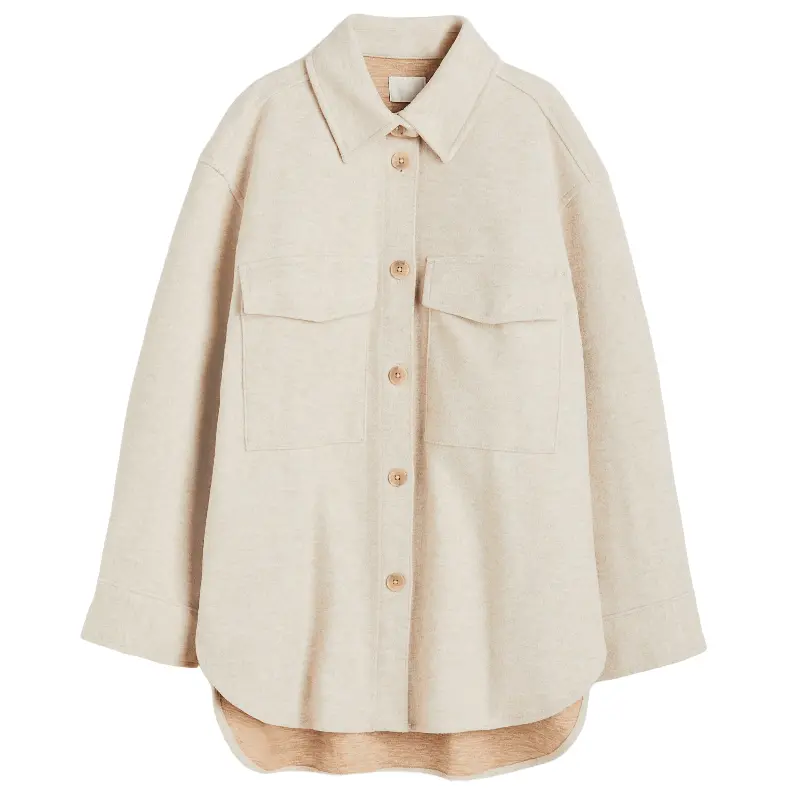 

Куртка рубашка H&M Oversized, бежевый