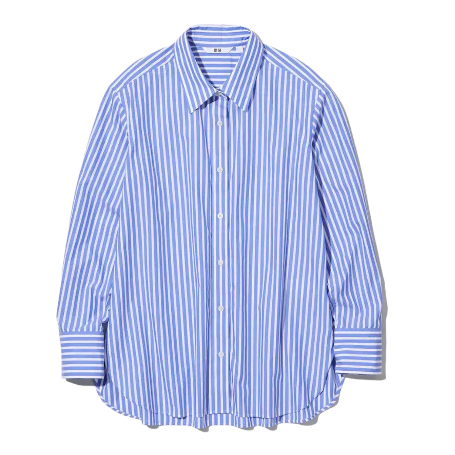 

Рубашка Uniqlo Cotton Striped Long Sleeved, голубой