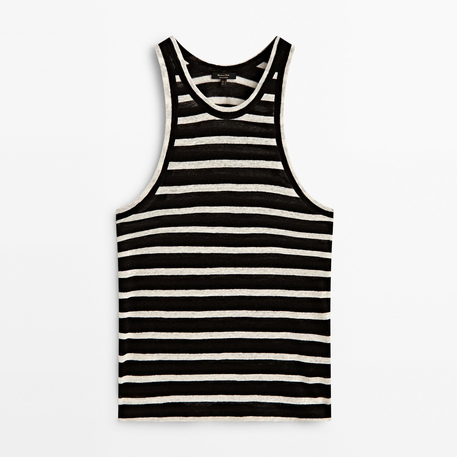 

Майка Massimo Dutti Striped Linen, черный