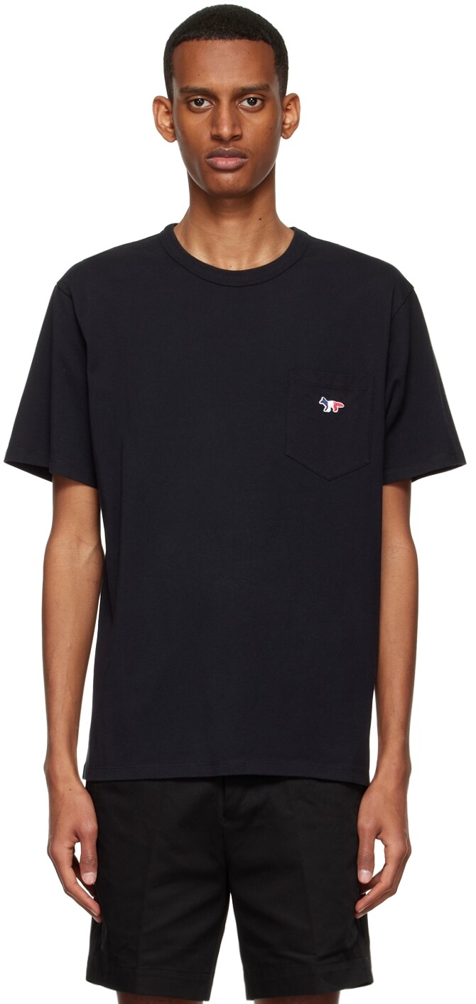 

Черная футболка Tricolor Fox Maison Kitsuné, Черный
