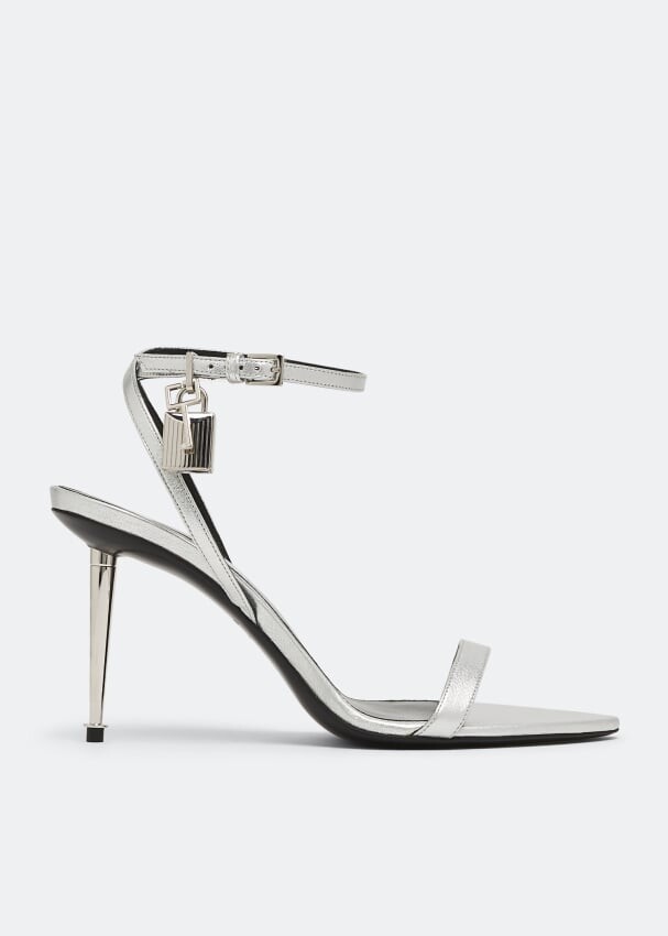 

Сандалии TOM FORD Padlock naked sandals, серебряный