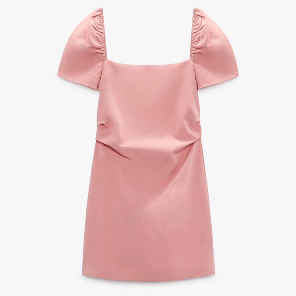 

Платье Zara Linen Blend Short, розовый