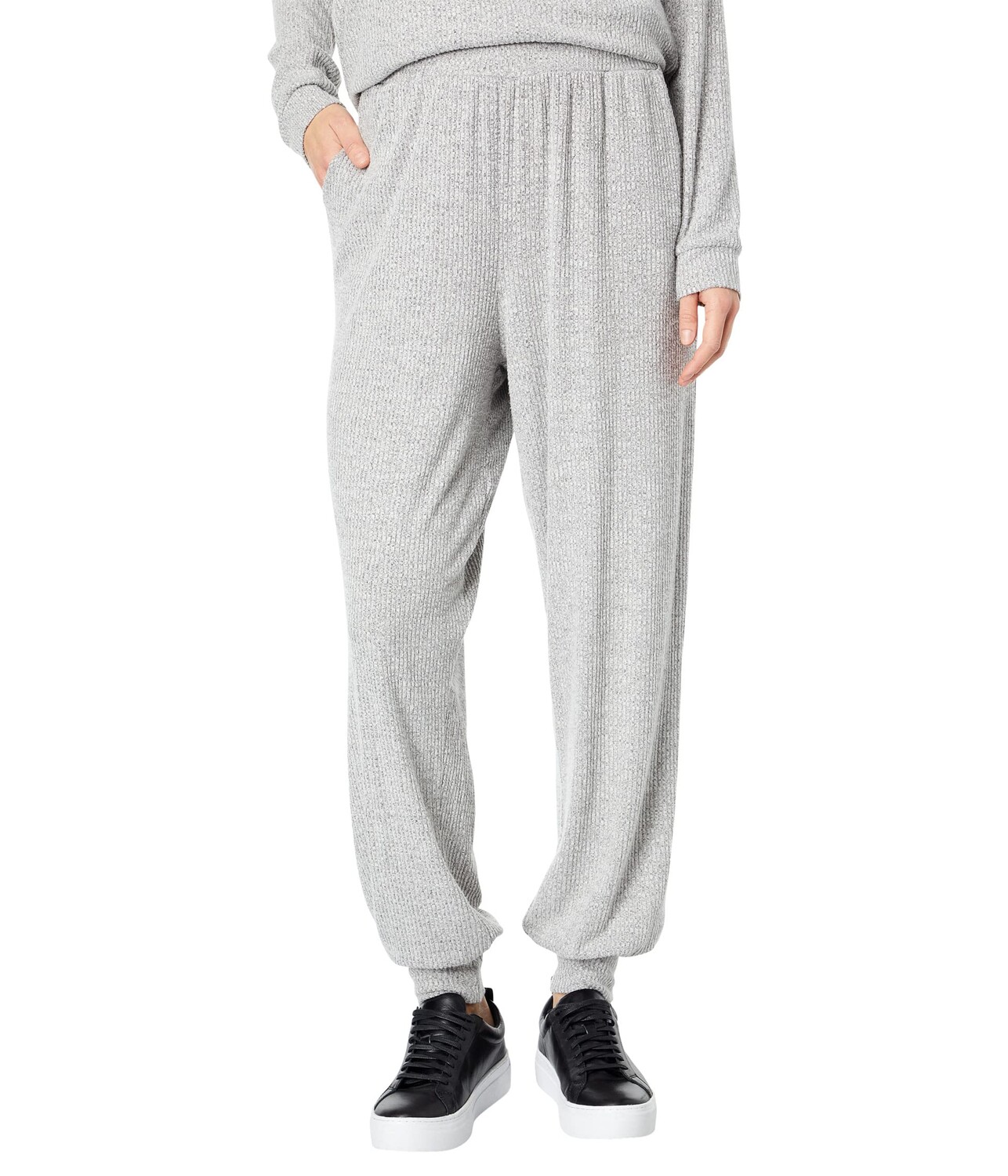 

Брюки bobi Los Angeles, Brushed Heather Rib Shirred Pants, Серый
