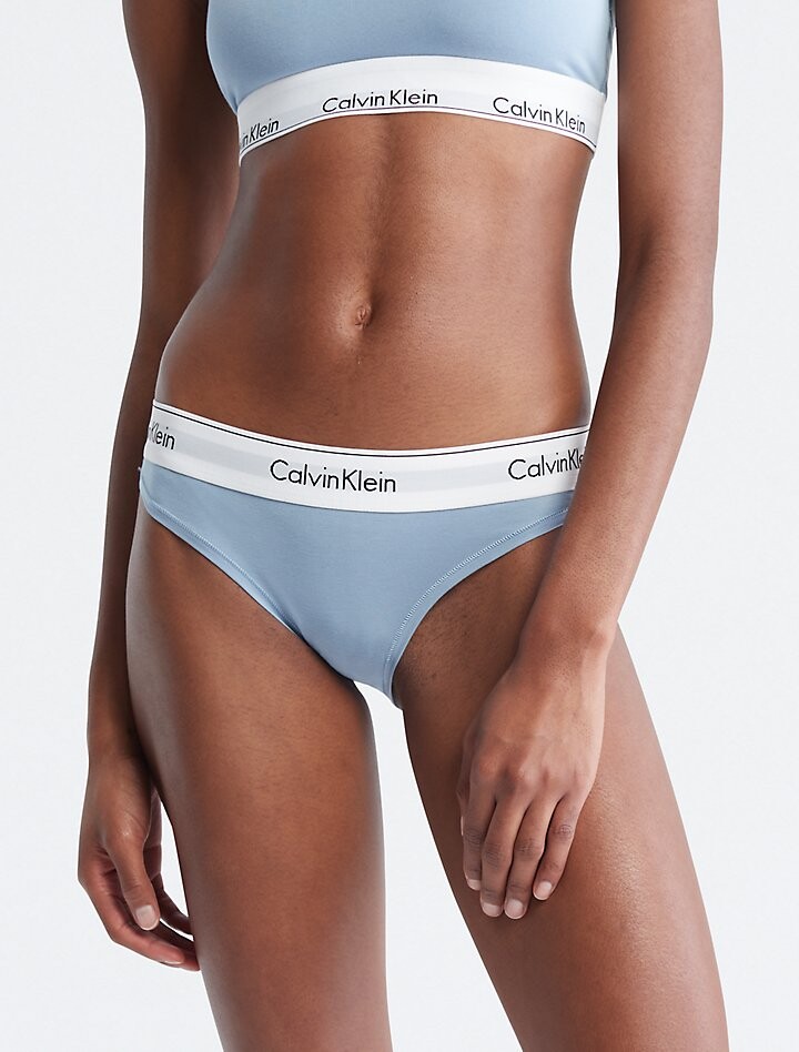 

Современное хлопковое бикини Calvin Klein, синий