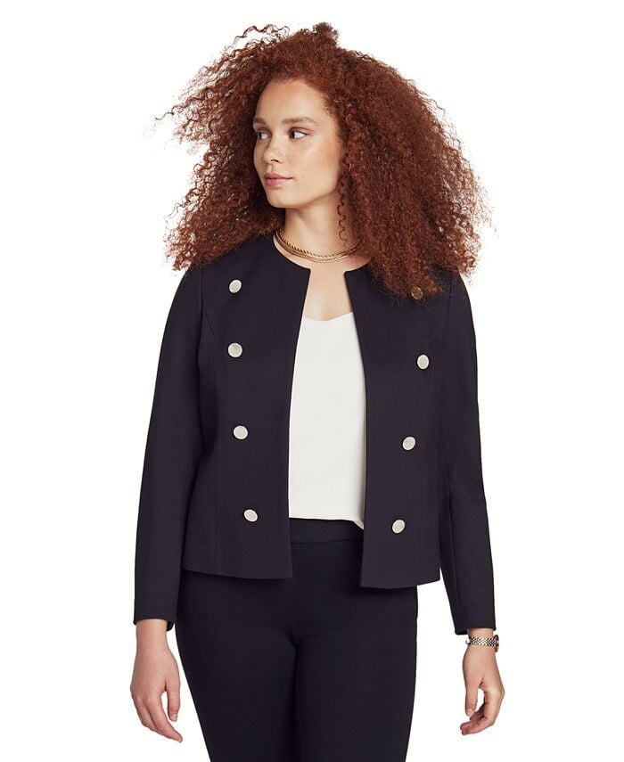 

Женская компрессионная куртка в стиле милитари Anne Klein, черный