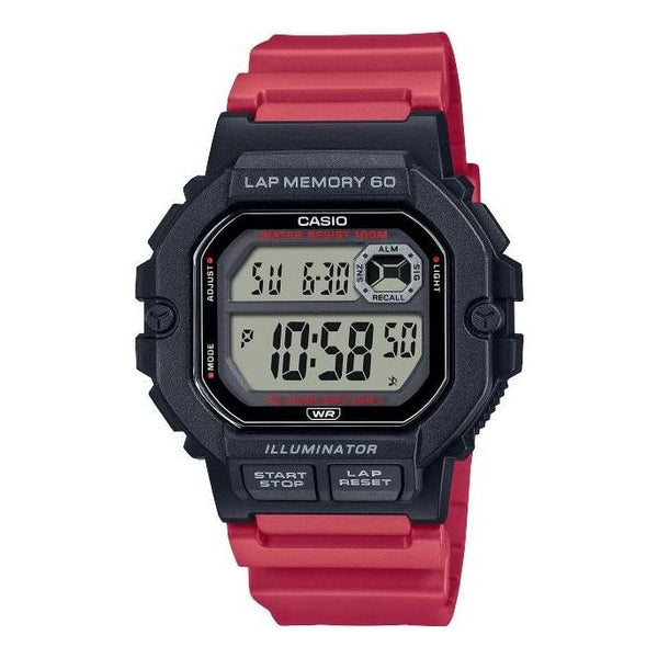 Часы CASIO Fashion Stylish Quartz Watch Numeric Resin Strap Red/Black, черный